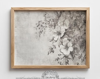 Tapestry Art Print: Vintage Floral Fabric Wall Art (Digital Download)