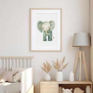 Impresión de arte de pared para guardería de safari, juego de 6 animales de safari imprimibles, decoración de guardería de safari, arte de pared de guardería de jungla neutral para imprimir imagen 3