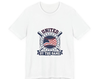 United By The Game Baseball Shirt | Patriotic Baseball Tee, Vintage Red White Blue