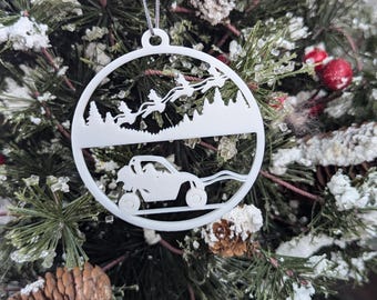 3D Printed Santa Side by Side Ornament – Holiday UTV Christmas Decor