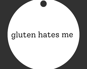 Adorno navideño divertido "El gluten me odia" • Humor sobre alergias alimentarias