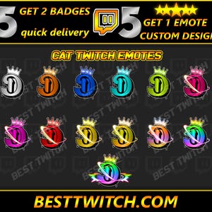 D Letter Twitch bits emblemas, emblemas de streamer de logotipo, emblemas de chute, emblemas de talento, emotes com todos os tamanhos