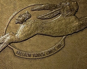 Fibbia per cintura vintage Melton Trucking Rabbit Bunny Hare Condizioni eccellenti