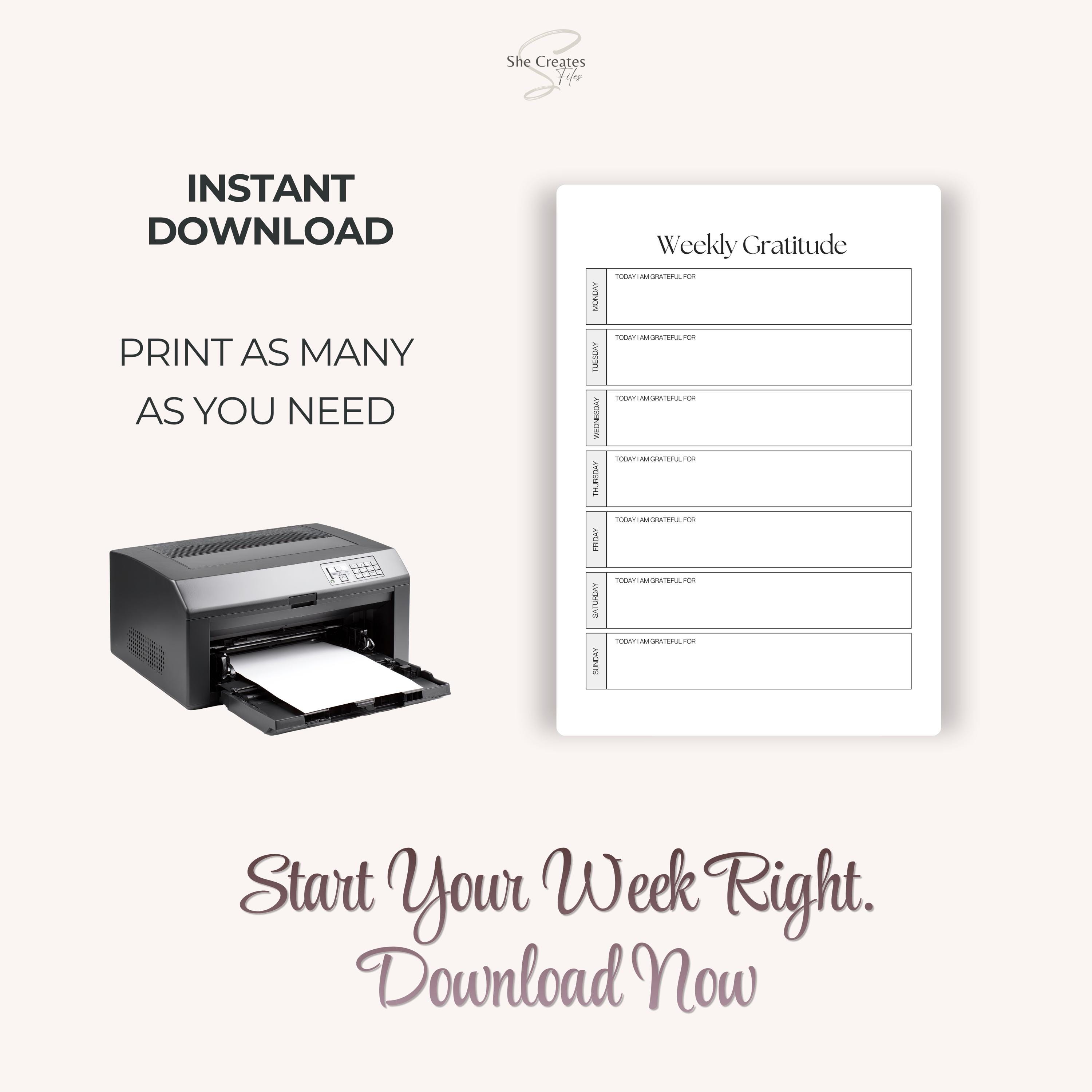 Weekly Reset Planner Printable PDF A4 US Letter Minimal Reflection ...