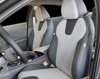YUEGOO Anteriore Posteriore Set Completo Coprisedili in Pelle per Hyundai Tucson 2015-2023, Personalizza Coprisedili Auto Impermeabile Traspirante Protezione del Sedile,B-Winered