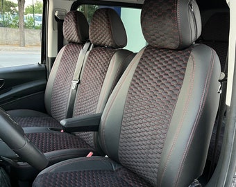 Mercedes Vito Leather Seat Covers: Custom Fit, 6 Seats