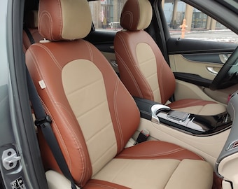 Car Seat Cover Fit For Mercedes Benz EQ EQA 250 300 350 EQB 250 300 350, Seat Covers Full Set, Waterproof Leather Wear-resistant, 5-seater