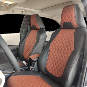 TOYOTA COROLLA 2019-2023-2024 Hybrid-Hatchback-Custom Fit Luxury Car Seat Covers- for Select Premium Leather Custom Fit Corolla Seat Covers-