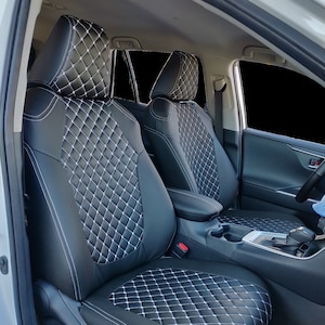 Car Seat Cover-2019-2023 Toyota RAV4- Full Set Seat Covers- Stylish and High-Quality Rav4 Seat Protection-Custom Fit-RAV4 Leather Seat Cover