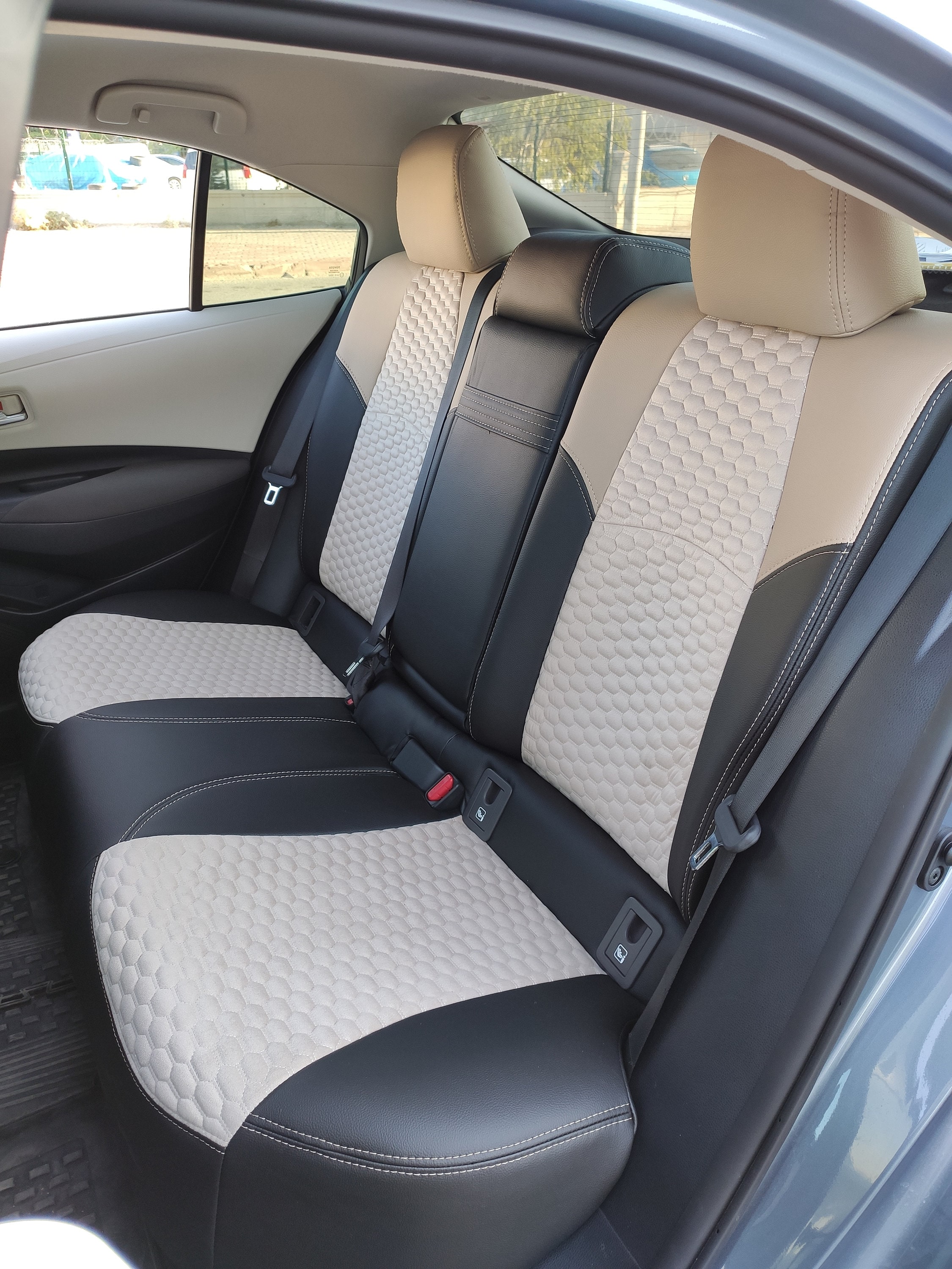 Coprisedili In Pelle Su Misura Per Toyota Corolla 2023 2024 (L, LE), Set Completo Nero