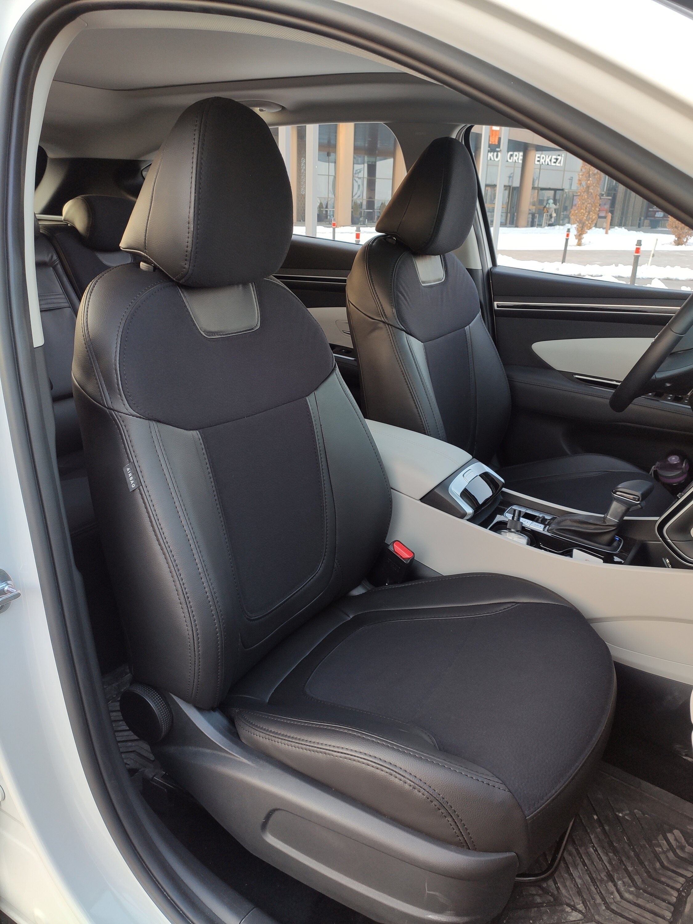 Set di Coprisedili per Auto in Pelle per Tesla odel Y 2017-2022, Su