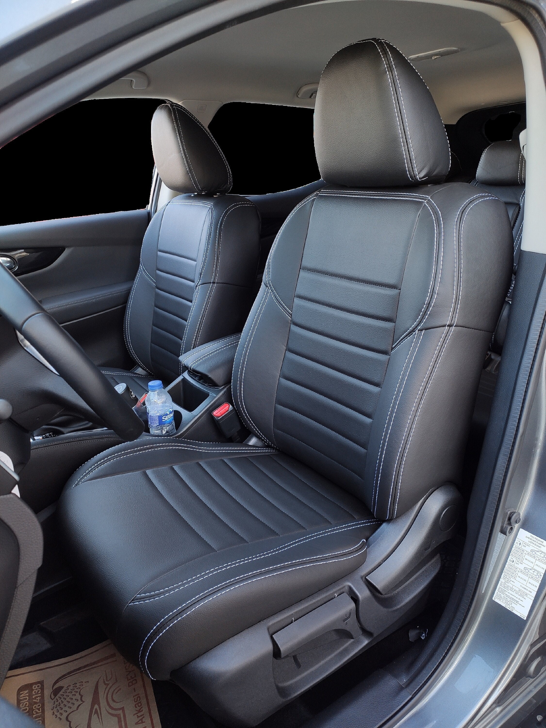 R-A Quilted Black Rear Seat Cover For Nissan Qashqai - Water-Resistant Oxford 600D, Pet & Spill Protection