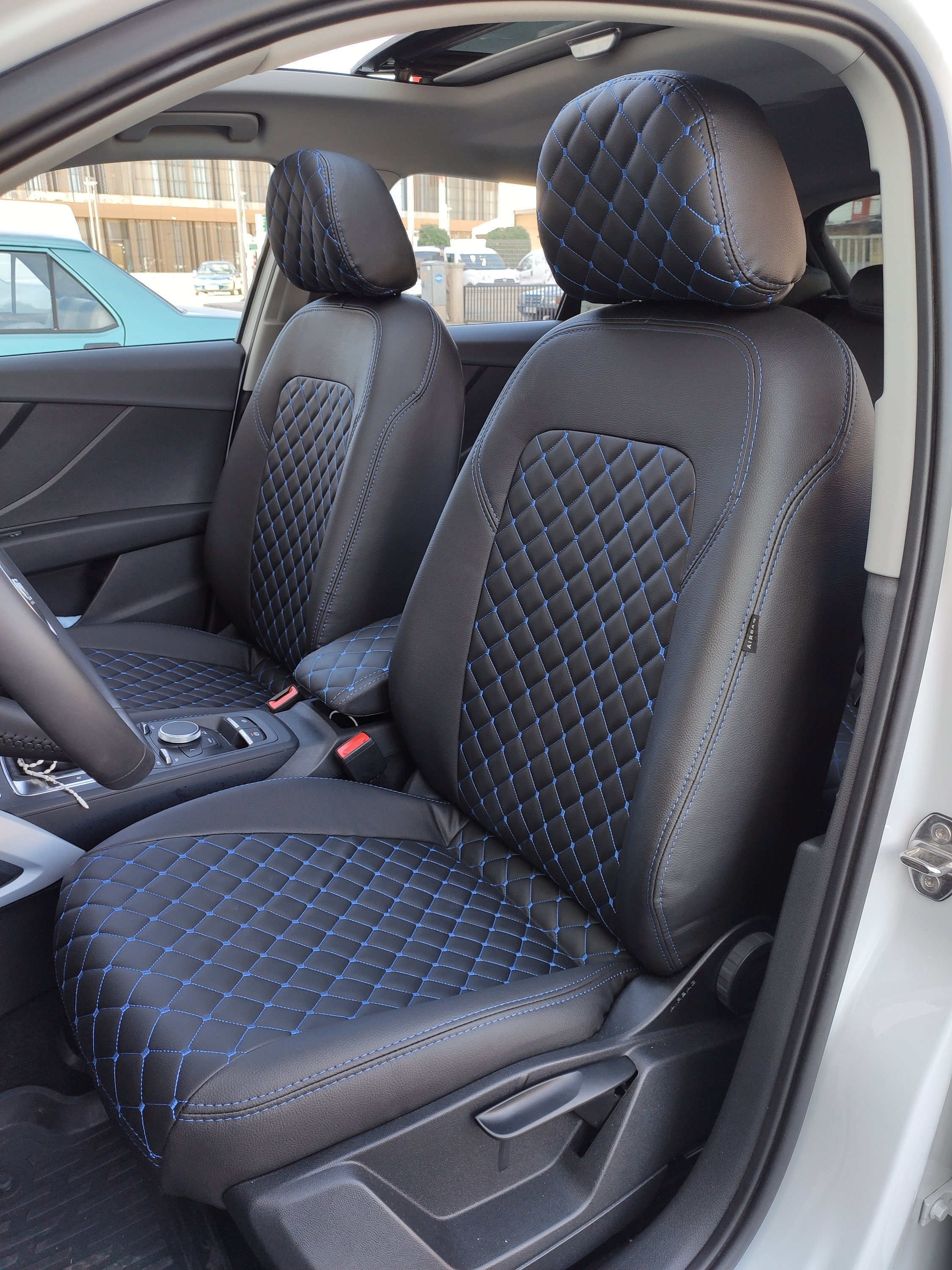 Car Seat Covers Seat Cover for Audi A1 A2 A3 A4 A5 Black Blue PU Le