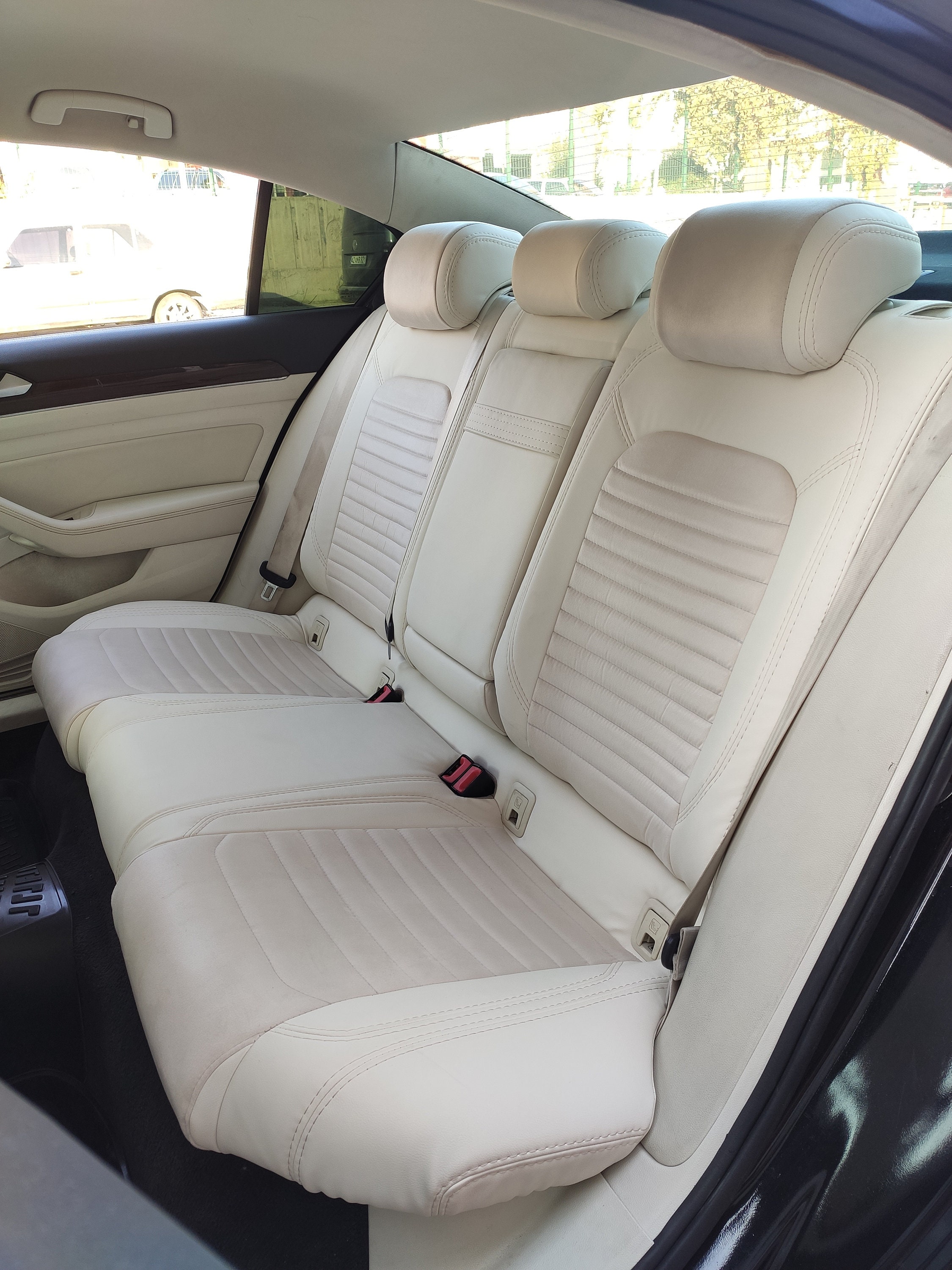 ERJOT Vordersitzbezüge Maßgefertigt Airbagtauglich Velour ERJOT Sitzbezüge Grau Für VW Passat B8 Variant | Airbagtauglich & Maßgefertigt Für Variant 2014-2019