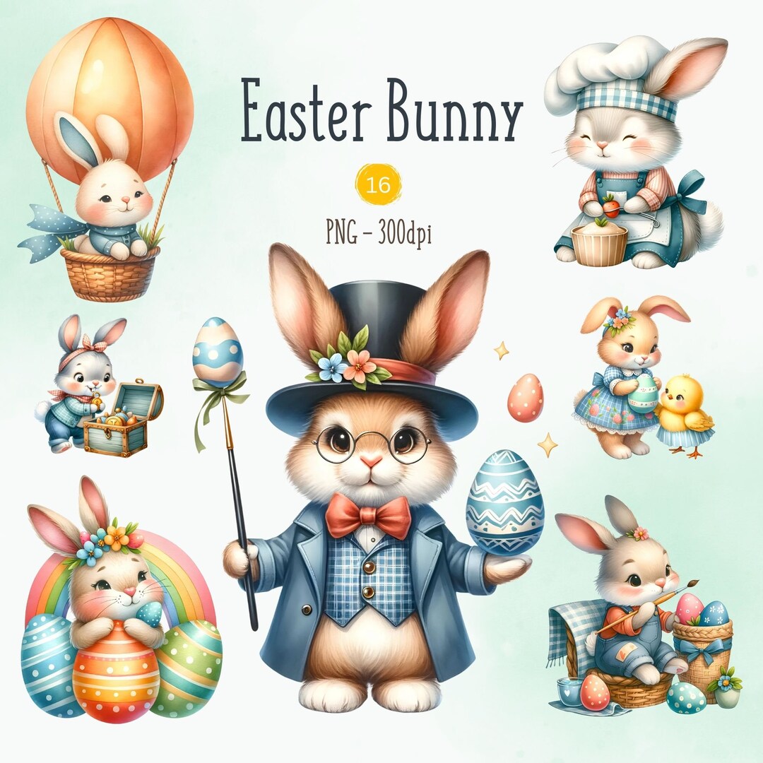 Easter Bunny Fun: Whimsical Rabbits & Colorful Eggs for Spring ...