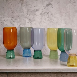 300ml Farbglas Champagner Weinkelch Tasse | Glaswaren | Cocktails Glasschale Becher | Kreative Glaswaren