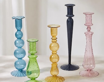 Chandelier en verre de style artiste créatif | bougeoir | Décoration d'intérieur de table | Chandeliers en verre | Vase en verre