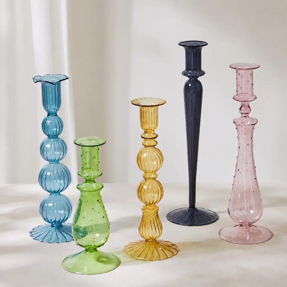 Kreativer Künstler-Stil Glas-Kerzenständer-Halter | Kerzenhalter | Tisch Wohnkultur | Kerzenleuchter aus Glas | Glasvase
