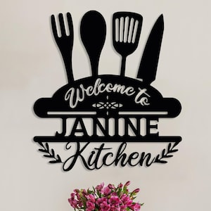 Custom Kitchen Name Sign, Kitchen Decoration Gifts, Mom Kitchen Sign, Personalized Kitchen Signs, Nana Mothers Day Gift, Farmhouse Kitchen