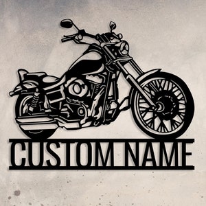 Custom Metal Motorcycle Name Sign, Personalized Motorcycle Wall Gift, Custom Boyfriend Gift, Motorcycle Lover Gift, Dad Gift, Garage Decors