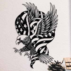 Amerikaanse adelaar vlag metalen muur kunst, Amerikaanse metalen vlag teken, patriottische muur decor Verenigde Staten, oversized Amerikaanse vlag, patriottische teken buiten