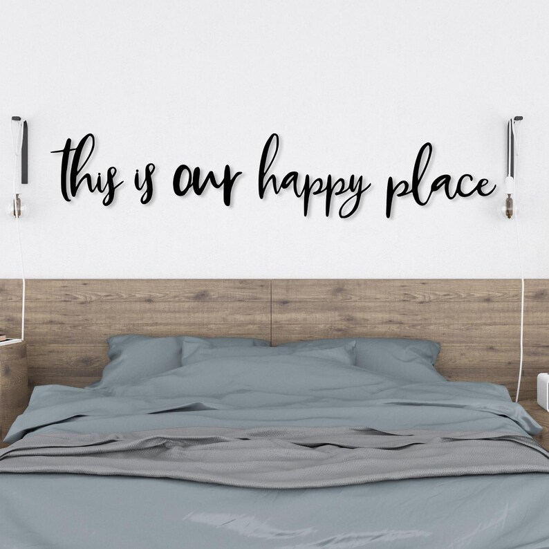 This is Our Happy Place Metal Wall Sign, Quotes Sign, Boho Wall Hanging