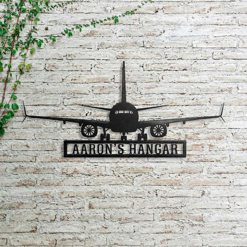 Custom Metal Aircraft Sign With RGB LED Option, Airplane Sign, Aviation ...