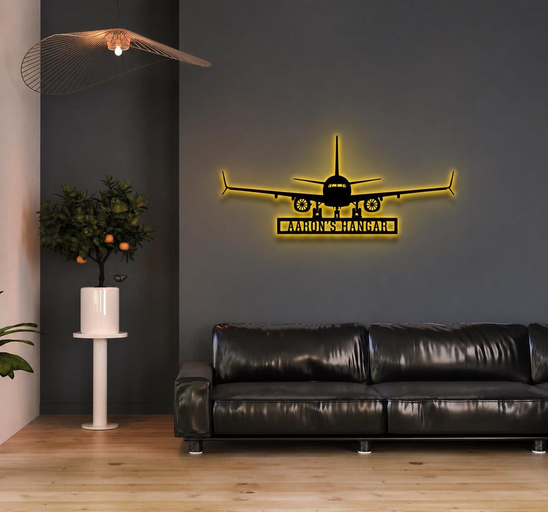 Custom Metal Aircraft Sign With RGB LED Option, Airplane Sign, Aviation ...