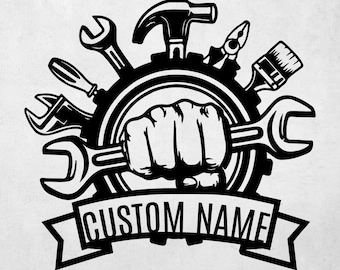 Custom Garage Metal Wall Decor, Repairman Metal Sign, Personalized Workshop Sign, Mechanic Decor, Tools Shop, Constructor Sign, Gift for Dad