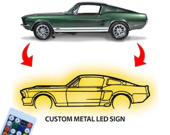 Tekening voor auto metalen muurkunst met RGB led-licht