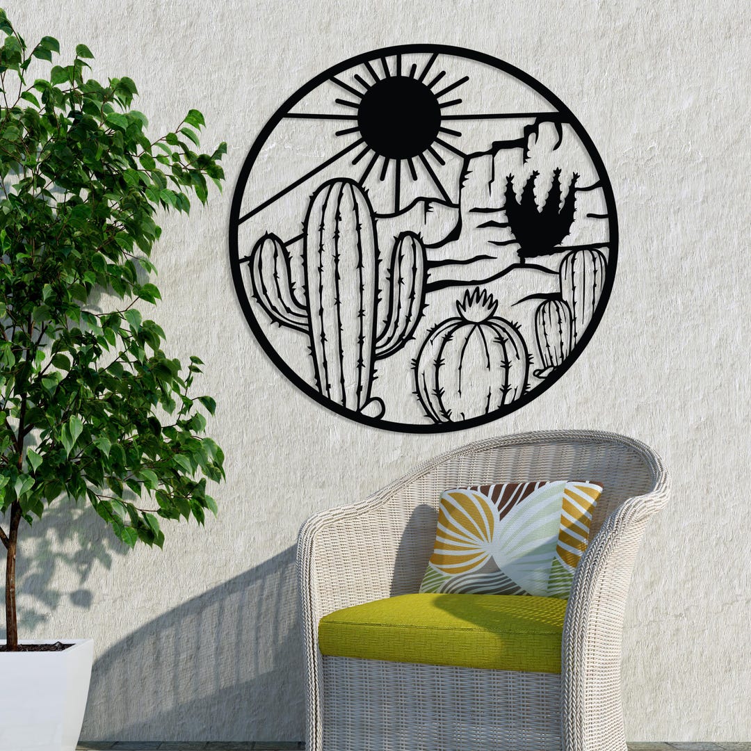 Cactus Metal Wall Art, Southwestern Metal Art Gift, Cactus Wall Decor ...