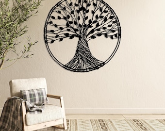 Tree of Life Metal Wall Decor, Round Tree of Life Wall Art, Tree Sign, Large Outdoor Sign, Housewarming Gift, Boho Wall Art,Family Tree Sign