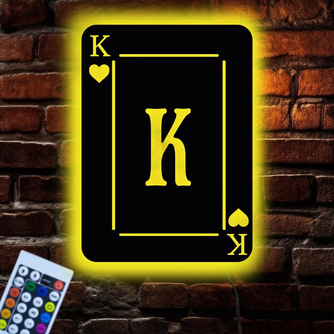 Personalized Metal Playing Card Letter Monogram With LED Light, Playing ...