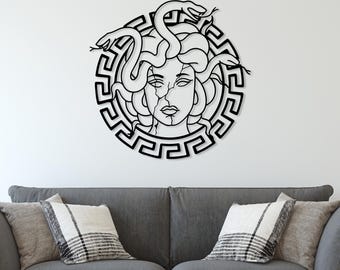 Greek Mythology Medusa Metal Wall Art, Symbol Wall Hanging, Modern Art Home Decor, Living Room Wall Sculpture, Office Art Gift,Large Wallart