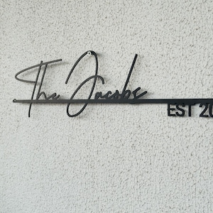 Benutzerdefinierte Familienname Metall Schild, personalisiertes Namensschild, benutzerdefiniertes Namensschild, Metalladresse Zeichen, Metalldekor, Hochzeit Est Zeichen, Familienname Geschenk