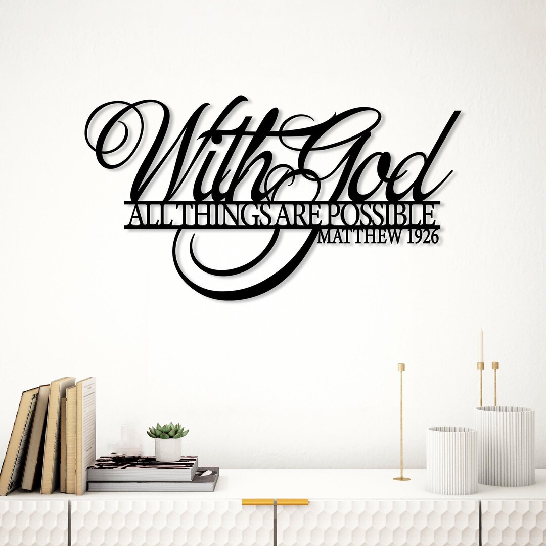 With God All Things Are Possible Metal Wall Decor, Christian Gift ...
