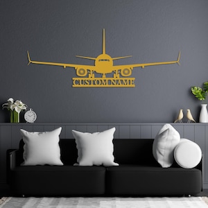 Letrero personalizado con nombre de avión, regalo de aviación personalizado, letrero con nombre de aeronave, letrero de hangar, letrero con nombre de piloto, letrero de avión RC, arte mural de la Fuerza Aérea Gold