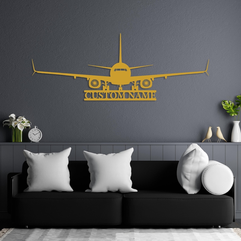 Letrero personalizado con nombre de avión, regalo de aviación personalizado, letrero con nombre de aeronave, letrero de hangar, letrero con nombre de piloto, letrero de avión RC, arte mural de la Fuerza Aérea Gold