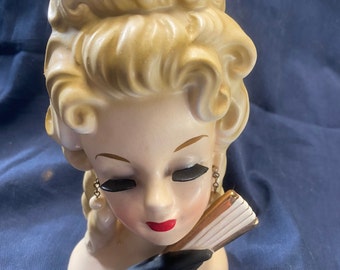 Vintage Lady Head planter