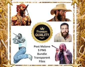 Paquete de 5 imágenes PNG de Post Malone, Posty Rap, Malone Music The Album, Post Malone, Posty Tour Rapero, Camiseta de regalo para mujer y hombre (en formato PNG)
