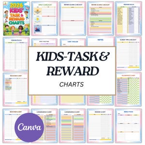 May include: A collection of printable kids' task and reward charts. The charts include daily checklists, behavior charts, and reward charts. The cover features the text "2026 Kids Task & Reward Charts" with illustrations of children.