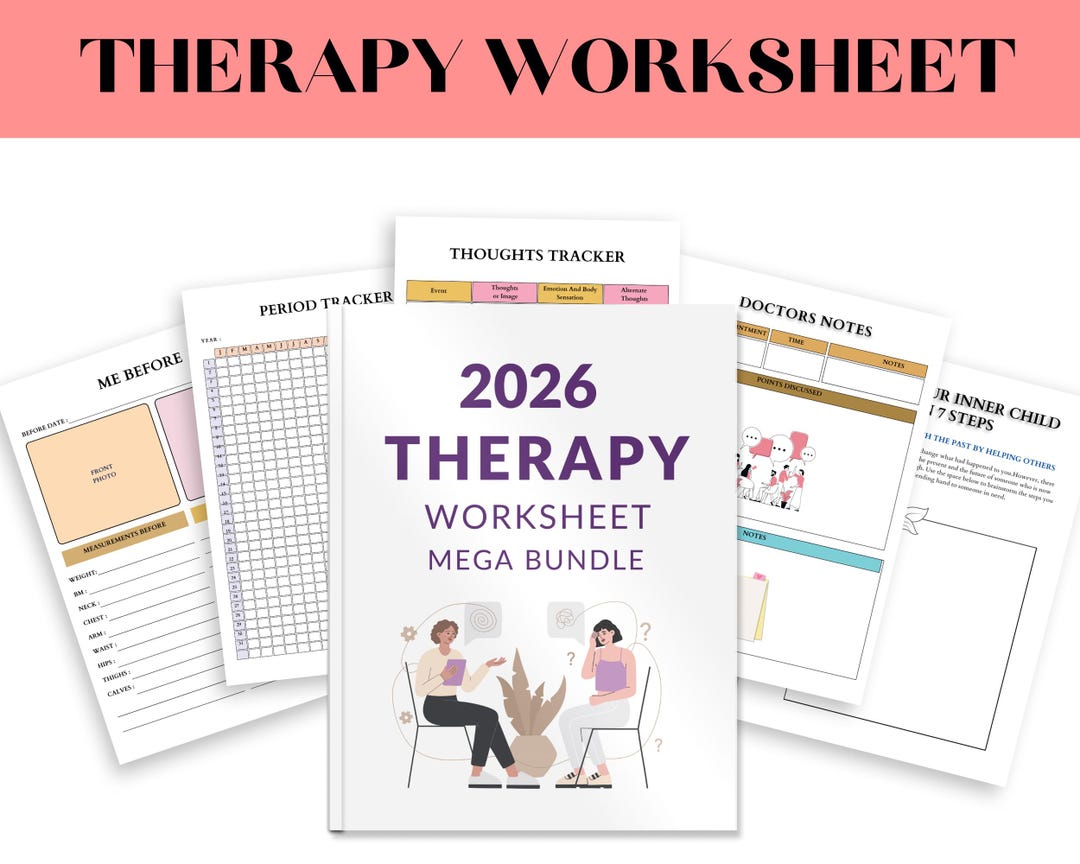 2026 Therapy Worksheet Mega Bundle, Therapy Worksheets Whole Shop Mega ...