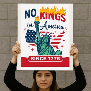 No Kings in America-protestposter No Kings in America PNG voor sweatshirts, T-shirts en meer 18 x 24 inch INSTANT DOWNLOAD