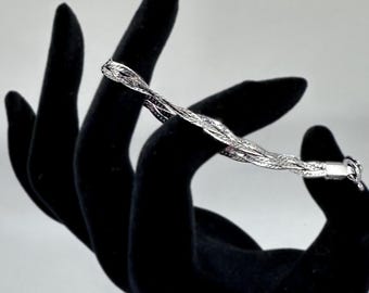 Sterling Silver Braided Bracelet 925 Italy 7 inches