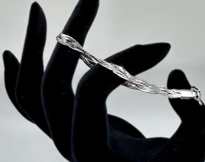 Sterling Silver Braided Bracelet 925 Italy 7 inches