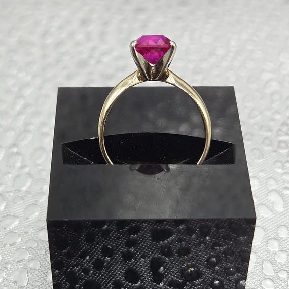 Solid 14K Yellow Gold Ring with Ruby – Size 1.75 - image 11