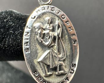 Saint Christopher Sterling Silver 925 Necklace Pendant