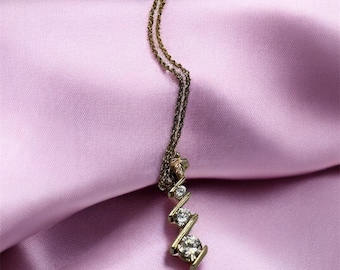 Black Hills Solid 10K Yellow Gold Pendant Necklace with CZ's - 18.5 Inch