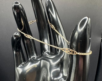 Solid 14K Yellow Gold Bracelet with Delicate Accents – 8 Inches