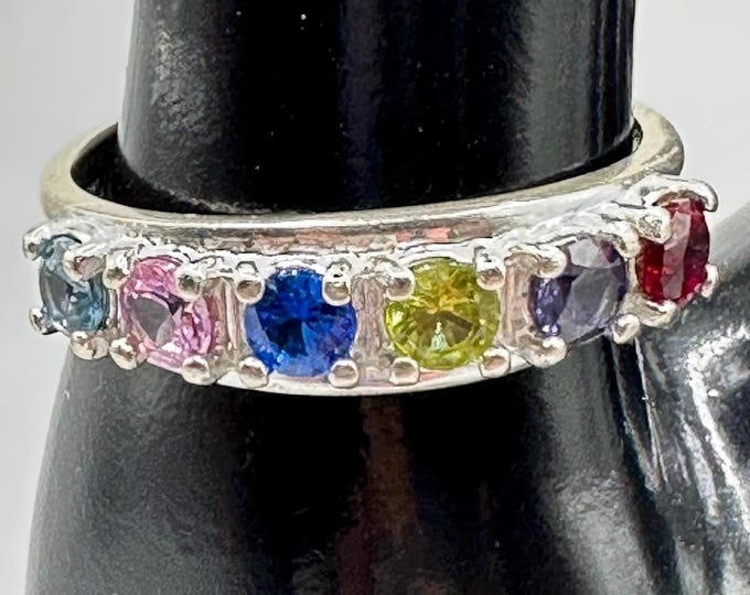 Vintage 10K Multi-Stone 6 Stone Ring Size Size 9.75